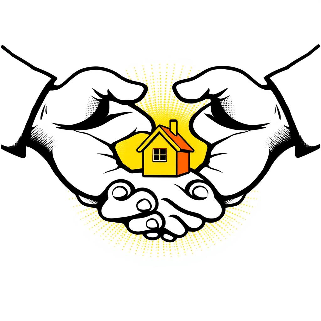 Two hands holding a small house